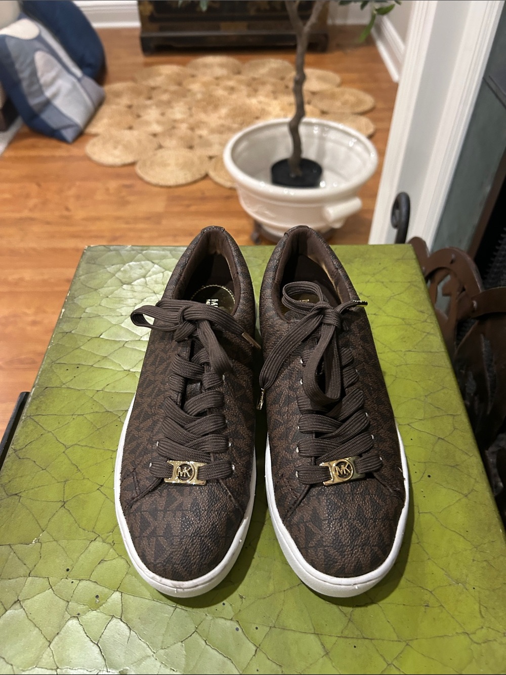 Michael Kors Men’s Dark Brown Logo Lace-Up Sneakers